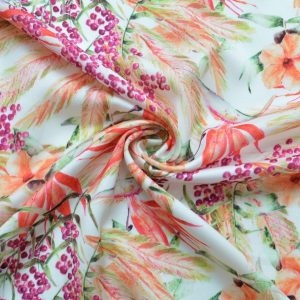 Silky Satin - Floral Polyester Dress Fabric With a Silk Like Feel. 142cm wide Silky Satin - Floral Polyester Dress Fabric With a Silk Like Feel. 142cm wide
